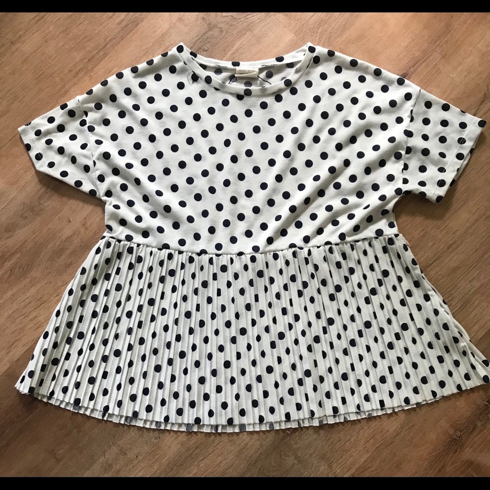 Zara Girl 11/12 152 Polka Dot Peplum Top